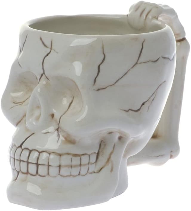 Human Skull Novelty Coffee Mug Diabolical Bonehead Cup Ceramic 16oz