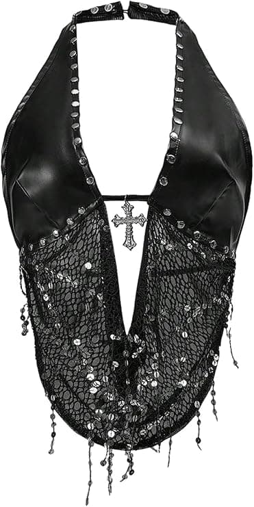 SOLY HUX Women's Gothic Grunge PU Leather