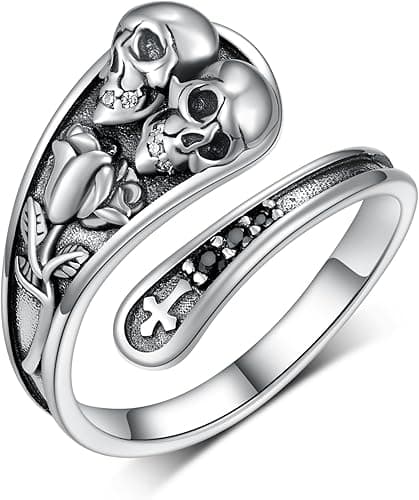 Skull Ring 925 Sterling Silver Skeleton