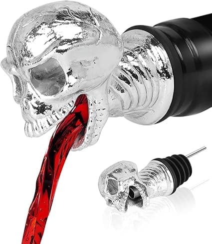 Skull Wine Aerator Pourer Spout, Olive Oil Liquor Bottle Pourers Skull Wine Decanter