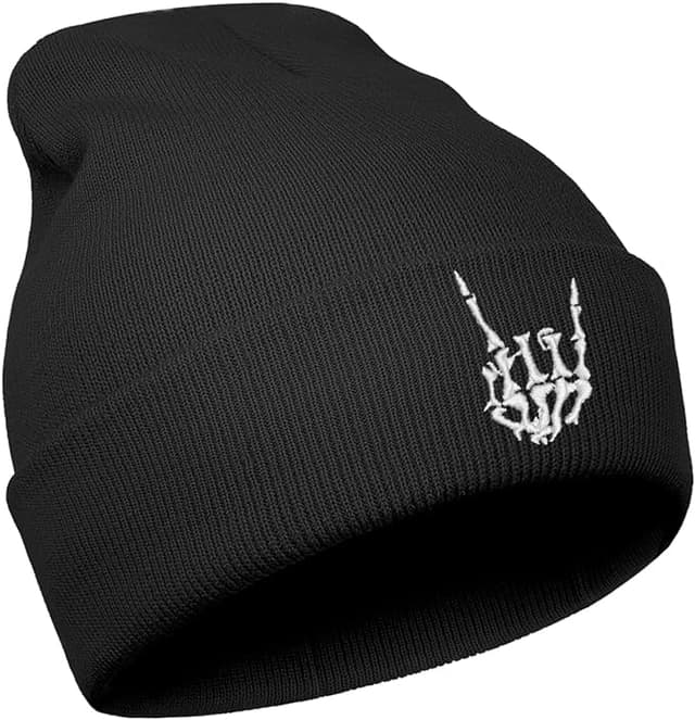 Halloween Skull Goth Knit Beanie Hats for Men Women Cool