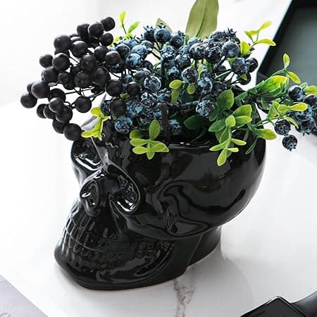 Skull Planter Pots, Skeleton Vase for Succulent, Flowers, Gothic Centerpiece