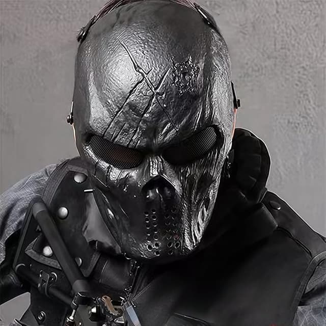 Ghost Mask,Mask Skeleton with Metal Mesh Eye Protection