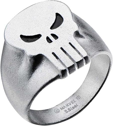 Marvel Comics Unisex Punisher Skull Stainless Steel Ring