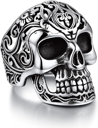 Bandmax Mens Skull Rings Silver