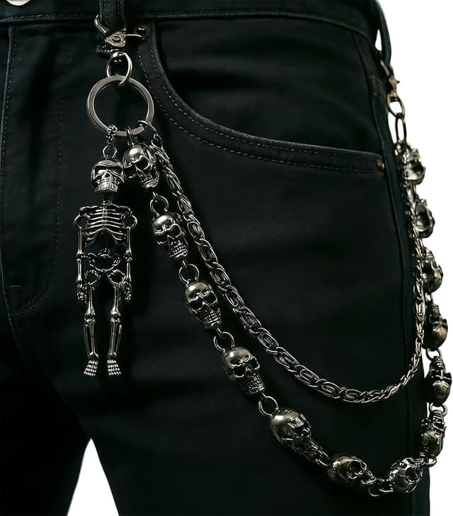 Skull Wallet Chain for Men – Gothic Punk Biker Jean Chain
