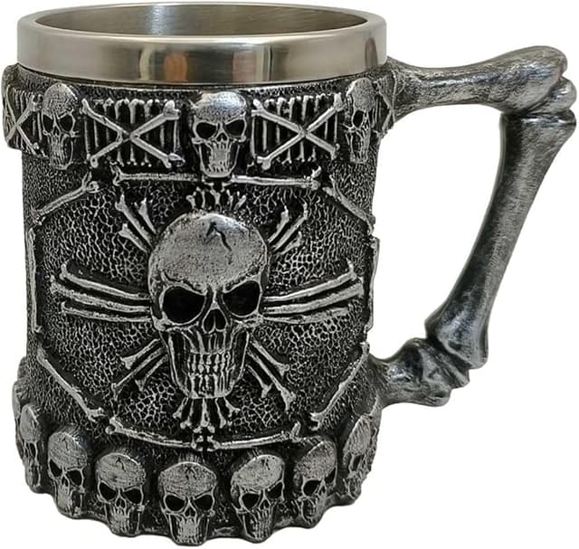 Classic Stainless Steel Reusable Insulated Viking Skull Cup